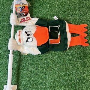University Of Miami Hurricanes Car Mascot! New Mascot Car Flag NWT